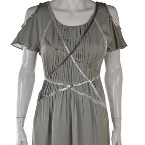 BCBGMaxazria Runway Dress Gray Sheath Knee Length